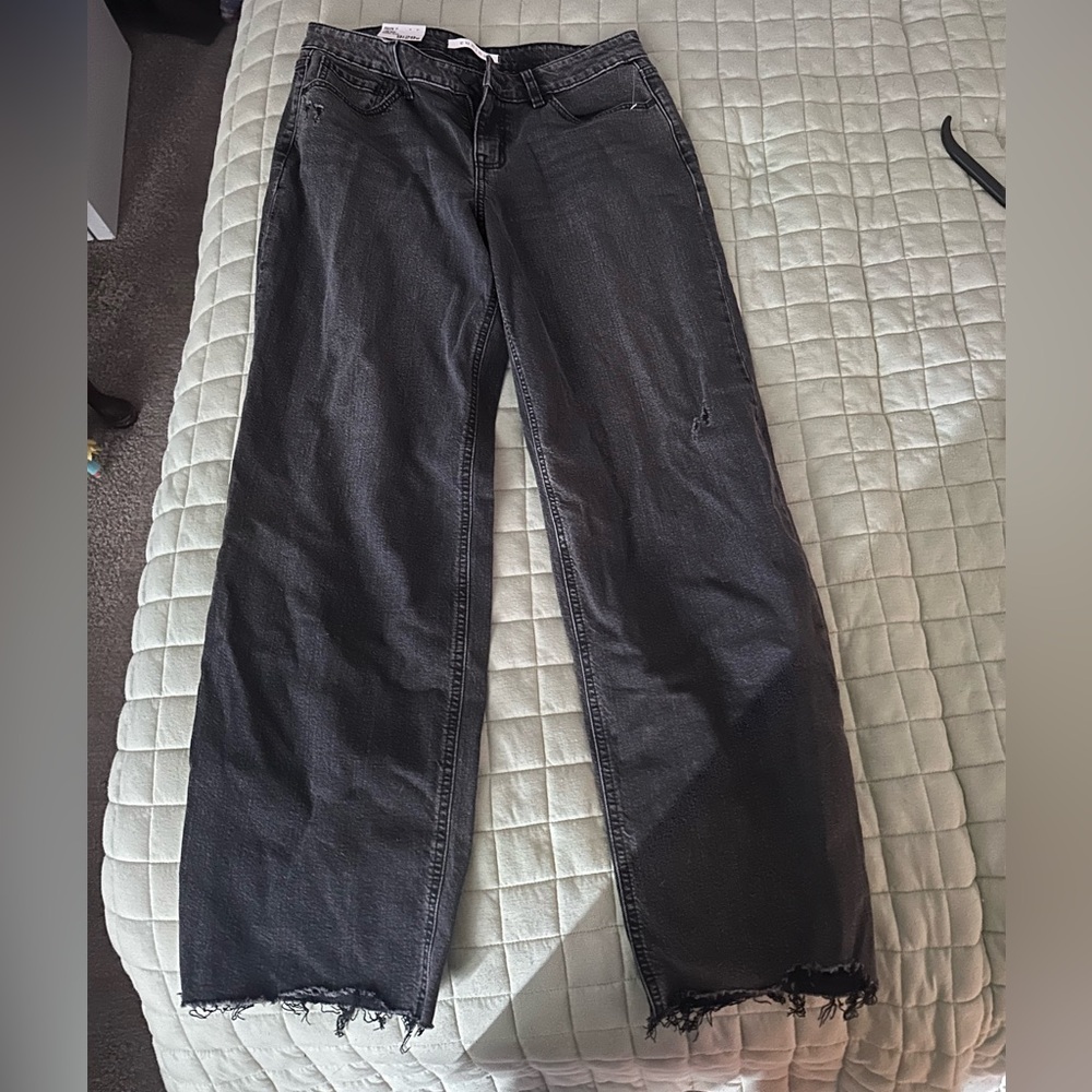 eunina Black Wide-Leg Jeans